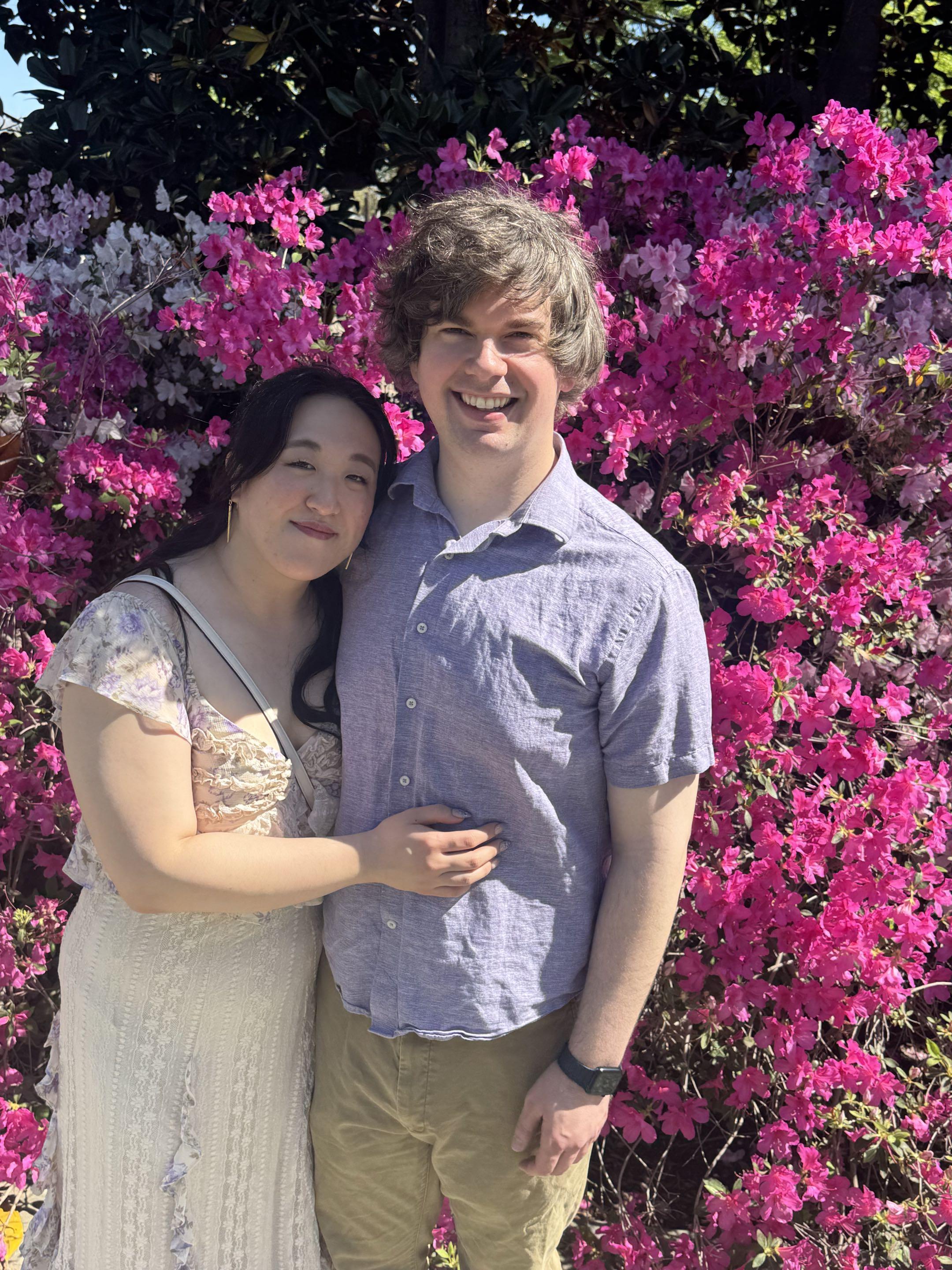 Chelsea and Dakota in a garden